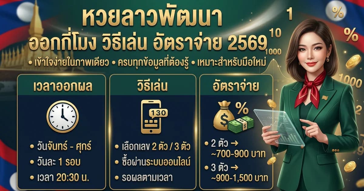 หวยลาวพัฒนา ออกวันไหน วิธีเล่น อัตราจ่าย 2569