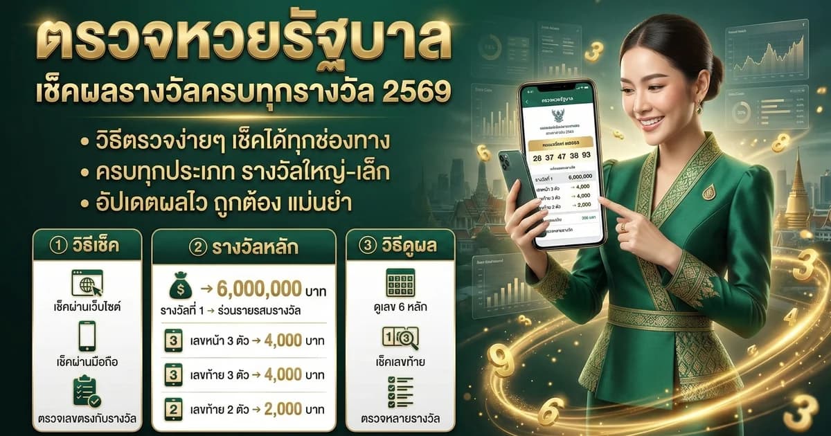 หวยรัฐบาลออกวันไหน ตารางงวดทั้งปี 2569 ครบทุกงวด