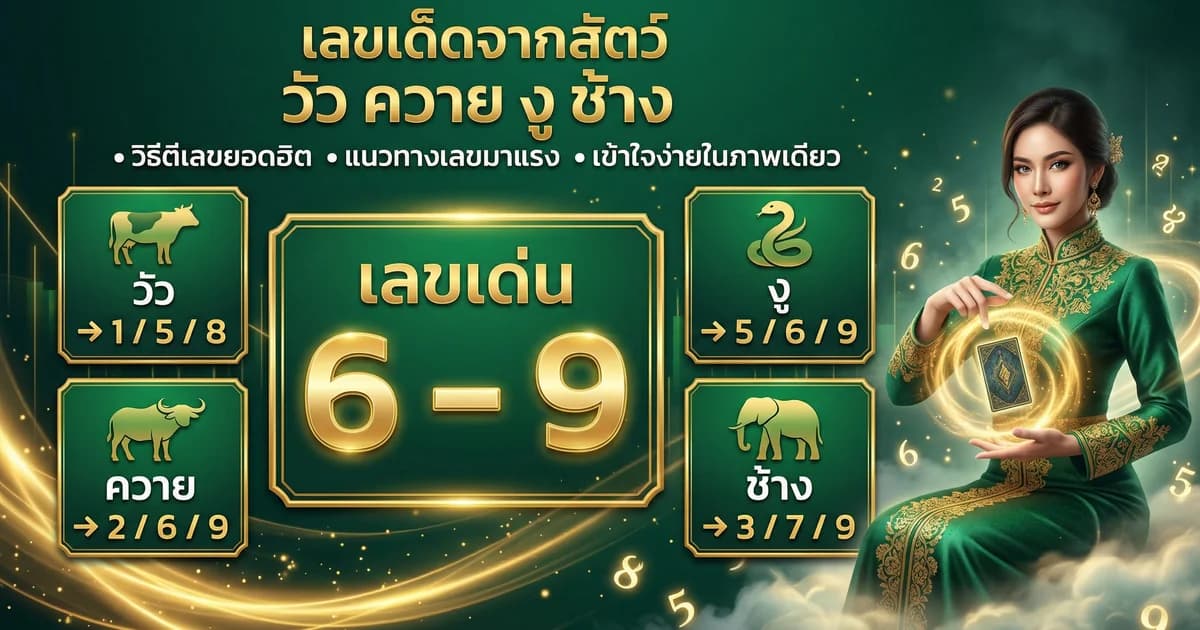 เลขเด็ดจากสัตว์ ความหมายและตัวเลข ครบทุกสัตว์ 2569
