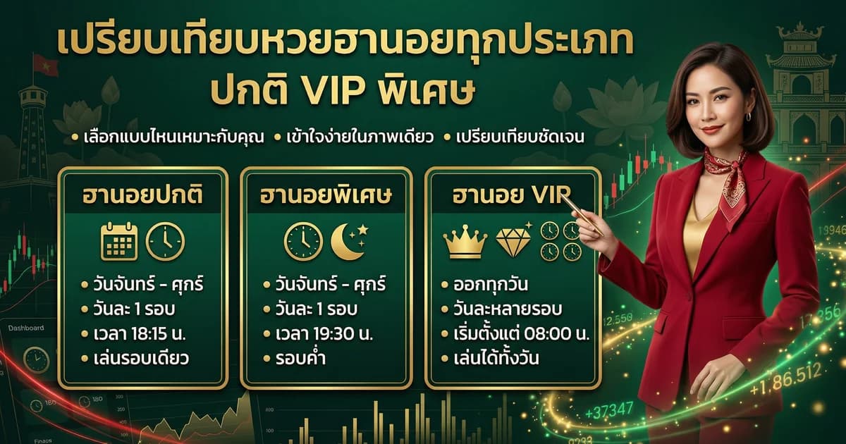เปรียบเทียบหวยฮานอย 3 ประเภท ปกติ VIP พิเศษ เลือกประเภทไหนดี