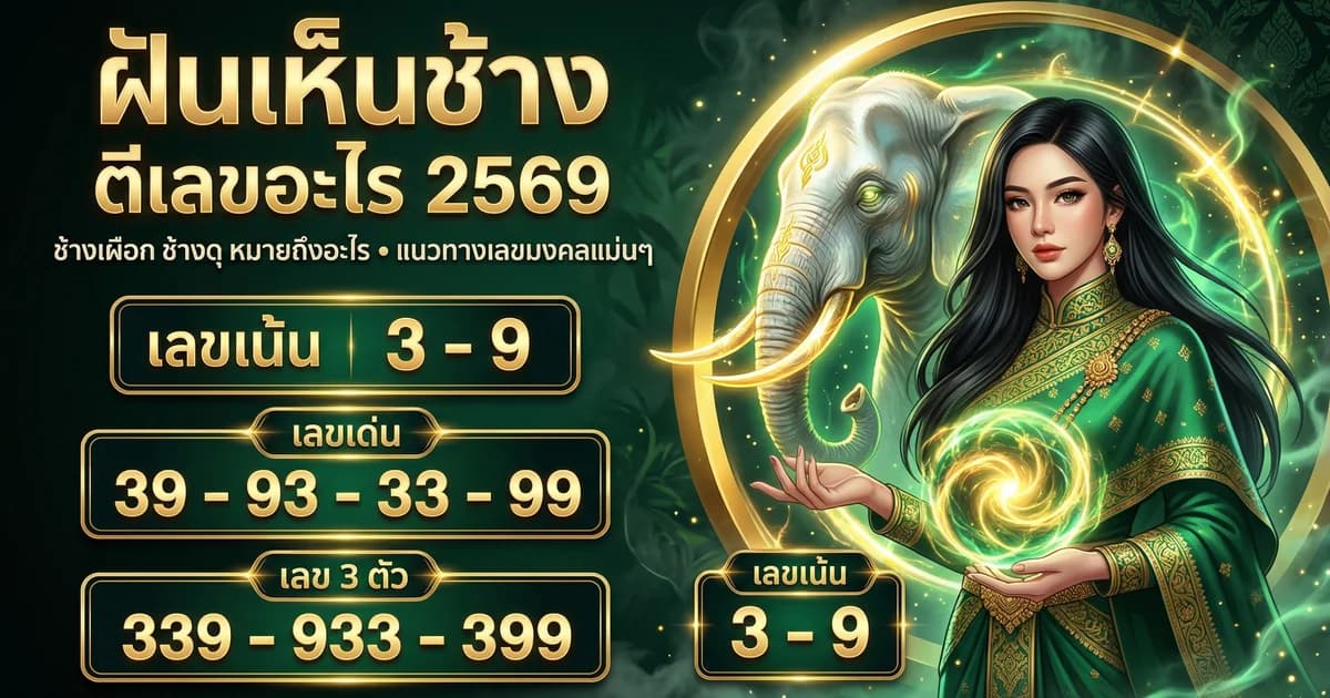 ทำนายฝันเห็นช้าง ตีเลขอะไร มงคลหรือเตือนสิ่งไม่ดี 2569